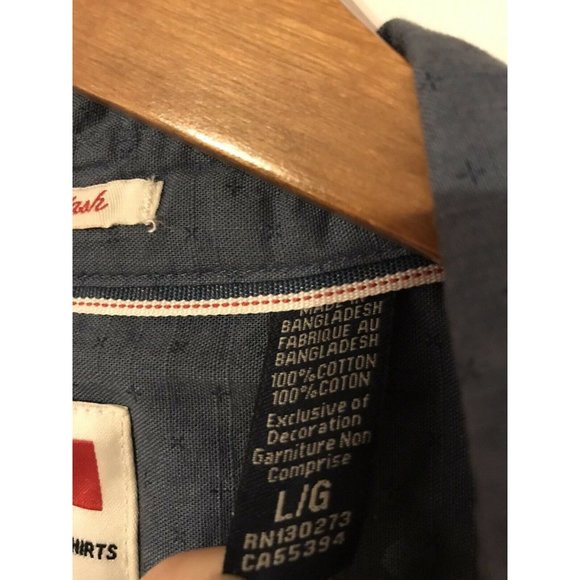 Wrangler Button Shirt Men's Large Blue Long Sleeve Vintage Wash - Picture 4 of 5